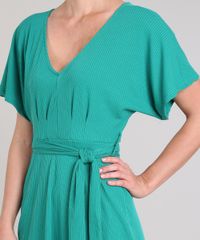 Vestido-Feminino-Curto-Evase-Canelado-com-Faixa-para-Amarrar-Manga-Curta-Verde-9616065-Verde_4