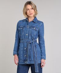 Jaqueta-Jeans-Feminina-Alongada-Com-Cinto-Azul-Medio-9666368-Azul_Medio_1