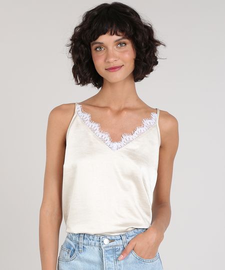 Regata-Slip-Top-Feminina-Mindset-Acetinada-com-Renda-Decote-V-Bege-Claro-9602452-Bege_Claro_1