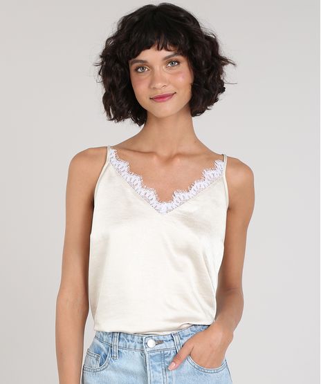 Regata-Slip-Top-Feminina-Mindset-Acetinada-com-Renda-Decote-V-Bege-Claro-9602452-Bege_Claro_1