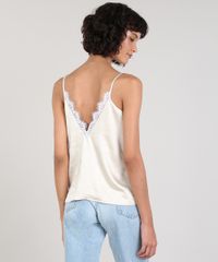 Regata-Slip-Top-Feminina-Mindset-Acetinada-com-Renda-Decote-V-Bege-Claro-9602452-Bege_Claro_2