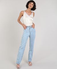 Regata-Slip-Top-Feminina-Mindset-Acetinada-com-Renda-Decote-V-Bege-Claro-9602452-Bege_Claro_3