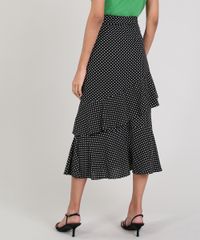 Saia-Feminina-Mindset-Midi-Estampada-de-Poa-com-Babado-Preta-9696349-Preto_2