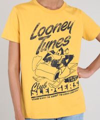 T-Shirt-Feminina-Mindset-Looney-Tunes-Patolino-Manga-Curta-Decote-Redondo-Mostarda-9696343-Mostarda_4