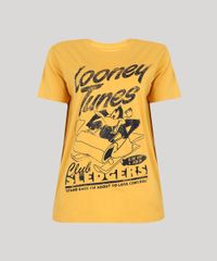 T-Shirt-Feminina-Mindset-Looney-Tunes-Patolino-Manga-Curta-Decote-Redondo-Mostarda-9696343-Mostarda_5