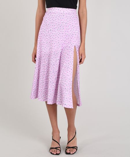 Saia-Feminina-Mindset-Midi-Evase-Estampada-Floral-com-Fenda-Lilas-9696352-Lilas_1