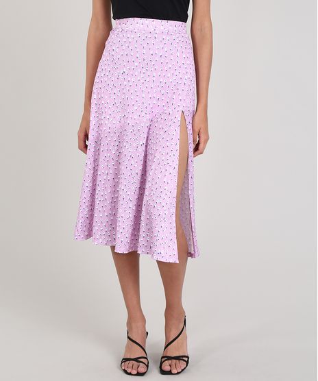 Saia-Feminina-Mindset-Midi-Evase-Estampada-Floral-com-Fenda-Lilas-9696352-Lilas_1
