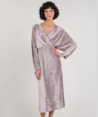 Vestido-Feminino-Mindset-Midi-Texturizado-em-Veludo-Manga-Longa-Rose-Escuro-9652847-Rose_Escuro_1