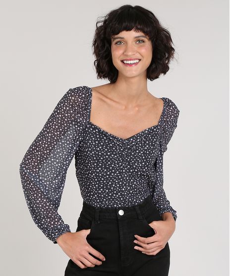 Blusa-Feminina-Mindset-Estampada-Floral-em-Tule-Manga-Longa-Decote-Coracao-Preto-9683304-Preto_1