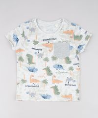 Camiseta-Infantil-Estampada-de-Dinossauros-com-Bolso-Manga-Curta--Cinza-Mescla-Claro-9618748-Cinza_Mescla_Claro_1