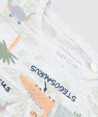 Camiseta-Infantil-Estampada-de-Dinossauros-com-Bolso-Manga-Curta--Cinza-Mescla-Claro-9618748-Cinza_Mescla_Claro_4