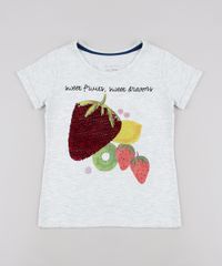 Blusa-Infantil-Morango-com-Paetes-Dupla-Face-Manga-Curta--Cinza-Mescla-Claro-9654630-Cinza_Mescla_Claro_1