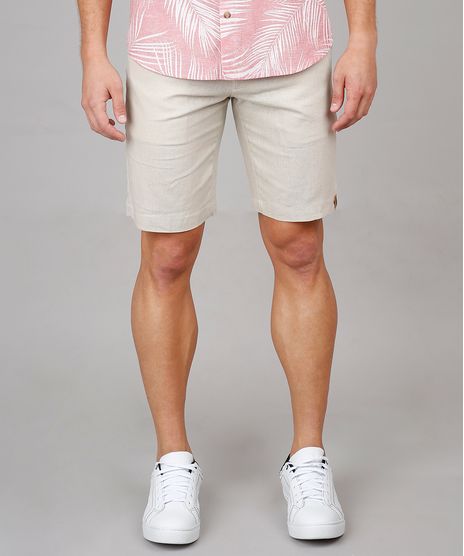 Bermuda-Masculina-Reta-Alfaiatada-em-Linho-Kaki-9674773-Kaki_1