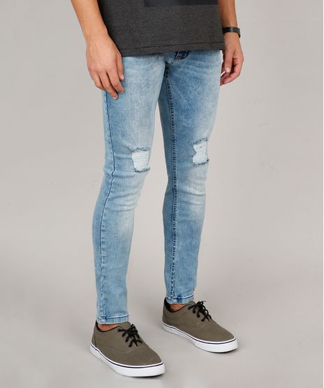 Calca-Jeans-Masculina-Skinny-com-Rasgos-Azul-Medio-9600054-Azul_Medio_1