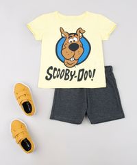Conjunto-Infantil-Scooby-Doo-de-Camiseta-Manga-Curta-Amarela---Bermuda-em-Moletom-Cinza-Mescla-Escuro-9629761-Cinza_Mescla_Escuro_3
