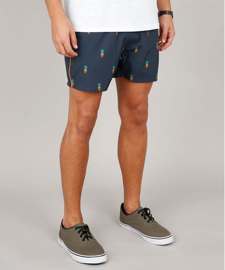 Short-Masculino-Estampado-de-Caveira-Abacaxi-com-Bolsos-Chumbo-9598802-Chumbo_1