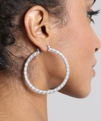Brinco-Feminino-de-Argola-Texturizado-Prateado-9505829-Prateado_2