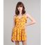Macaquinho-Feminino-Estampado-Floral-com-Botoes-Alcas-Finas-Amarelo-9534426-Amarelo_1