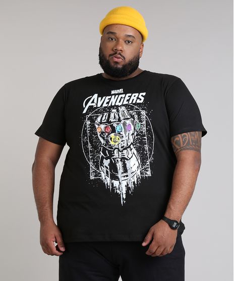 Camiseta-Masculina-Plus-Size-Manopla-Os-Vingadores-Manga-Curta-Gola-Careca-Preta-9680996-Preto_1
