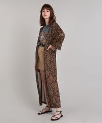Capa-Feminina-Longa-Estampada-Animal-Print-com-Fenda-Caramelo-9609643-Caramelo_1