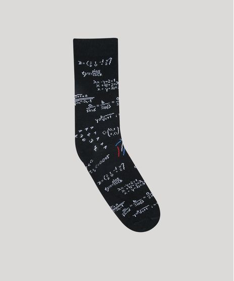 Meia-Masculina-Cano-Alto-Divertida-Estampada-de-Formulas-Preto-9559322-Preto_1