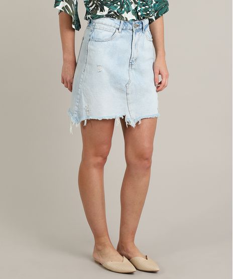 Saia-Jeans-Feminina-Destroyed-com-Bolsos-Azul-Claro-9666386-Azul_Claro_1