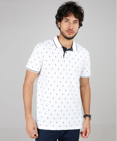 Polo-Masculina-Comfort-Estampada-Mini-Print-em-Piquet-Manga-Curta-Off-White-9602992-Off_White_1