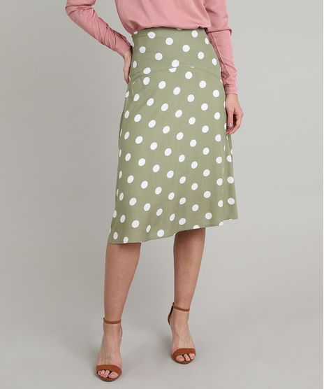 Saia-Feminina-Midi-Estampada-de-Poa-com-Recorte-Verde-9617836-Verde_1