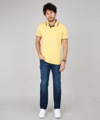 Polo-Masculina-Comfort-Estampada-Mini-Print-em-Piquet-Manga-Curta-Amarela-9602988-Amarelo_3