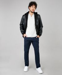 Camiseta-Masculina-Slim-Fit-com-Botoes-Manga-Curta-Gola-V-Cinza-Mescla-Claro-9682722-Cinza_Mescla_Claro_3