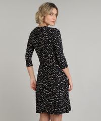 Vestido-Feminino-Midi-Estampado-de-Poa-Manga-7-8-Preto-9610583-Preto_2