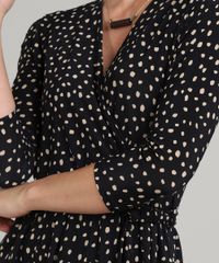 Vestido-Feminino-Midi-Estampado-de-Poa-Manga-7-8-Preto-9610583-Preto_4