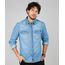 Camisa-Jeans-Masculina-Comfort-Fit-com-Bolsos-Manga-Longa--Azul-Medio-9600046-Azul_Medio_1
