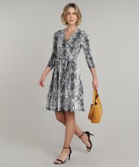 Vestido-Feminino-Midi-Estampado-Animal-Print-de-Cobra-Manga-7-8-Cinza-9610585-Cinza_3