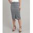 Saia-de-Sarja-Feminina-Lapis-Estampada-Xadrez-com-Fenda-e-Cinto-Preta-9667341-Preto_1