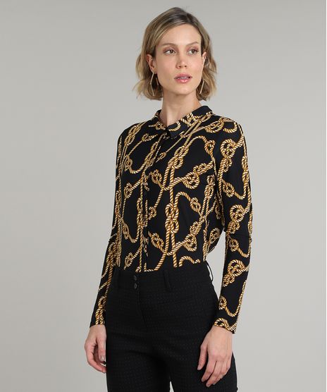 Camisa-Feminina-Estampada-de-Corda-Manga-Longa-Preta-9616936-Preto_1