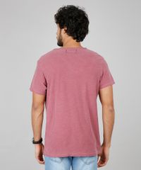 Camiseta-Masculina-Slim-Fit-com-Botoes-Manga-Curta-Gola-V-Vinho-9592918-Vinho_2