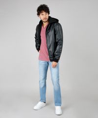 Camiseta-Masculina-Slim-Fit-com-Botoes-Manga-Curta-Gola-V-Vinho-9592918-Vinho_3