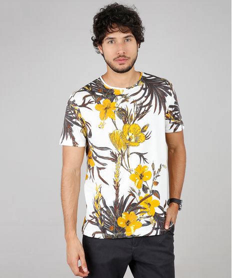 Camiseta-Masculina-Comfort-Fit-Estampada-Floral-Manga-Curta-Gola-Careca-Off-White-9607435-Off_White_1