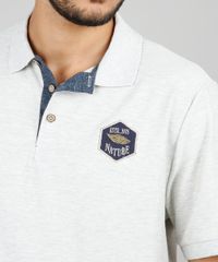 Polo-Masculina-com-Textura-e-Bordado-Manga-Curta-Cinza-Mescla-Claro-9595988-Cinza_Mescla_Claro_4
