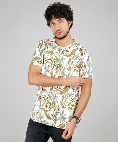 Camiseta-Masculina-Comfort-Fit-Estampada-de-Folhagens-Manga-Curta-Gola-Careca-Off-White-9607433-Off_White_1