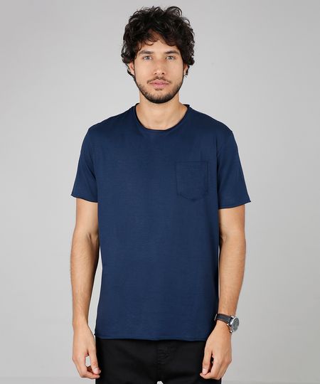 Camiseta-Masculina-Basica-com-Bolso-Manga-Curta-Gola-Careca-Azul-Marinho-9594430-Azul_Marinho_1