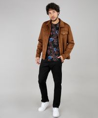 Camiseta-Masculina-Slim-Fit-Estampada-Floral-com-Cobra-Manga-Curta-Gola-Careca-Preto-9607367-Preto_3
