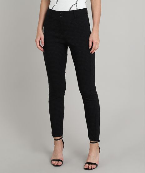 Calca-Feminina-Skinny-Estampada-Poa-Preta-9539461-Preto_1