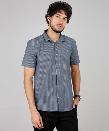 Camisa-Masculina-Relaxed-Listrada-Manga-Curta-Azul-Marinho-9532373-Azul_Marinho_1