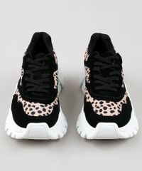 Tenis-Chunky-Feminino-Oneself-com-Recortes-Animal-Print-Preto-9662768-Preto_4