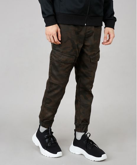 Calca-Masculina-Jogger-Estampada-Camuflada-com-Bolsos-Verde-Militar-9600047-Verde_Militar_1