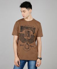 Camiseta-Masculina--American-Motorcycles--Manga-Curta-Gola-Careca-Marrom-9451871-Marrom_1