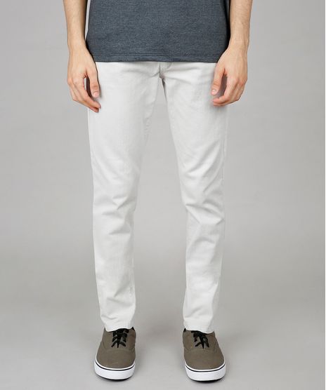 Calca-de-Sarja-Masculina-Slim-com-Bolsos-Cinza-Claro-9600045-Cinza_Claro_1
