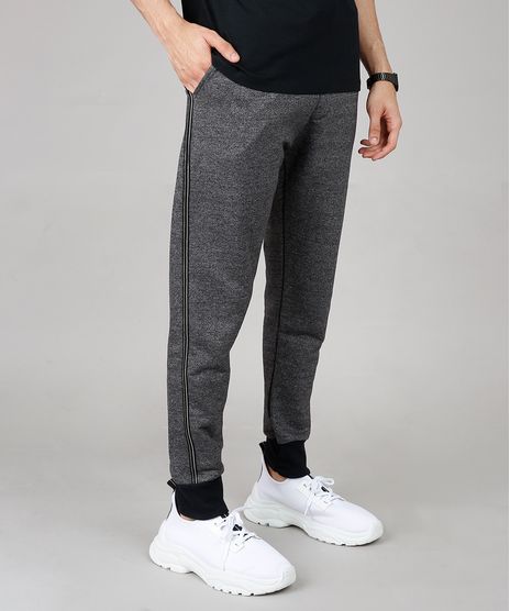Calca-Masculina-Relaxed-em-Moletom-com-Faixa-Lateral-Cinza-Mescla-Escuro-9610250-Cinza_Mescla_Escuro_1